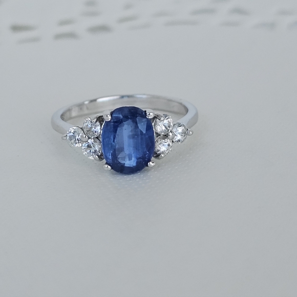 Exquisite Blue Kyanite & White Zircon Ring in Sterling Silver Size 8! 💙 - Picture 10 of 10